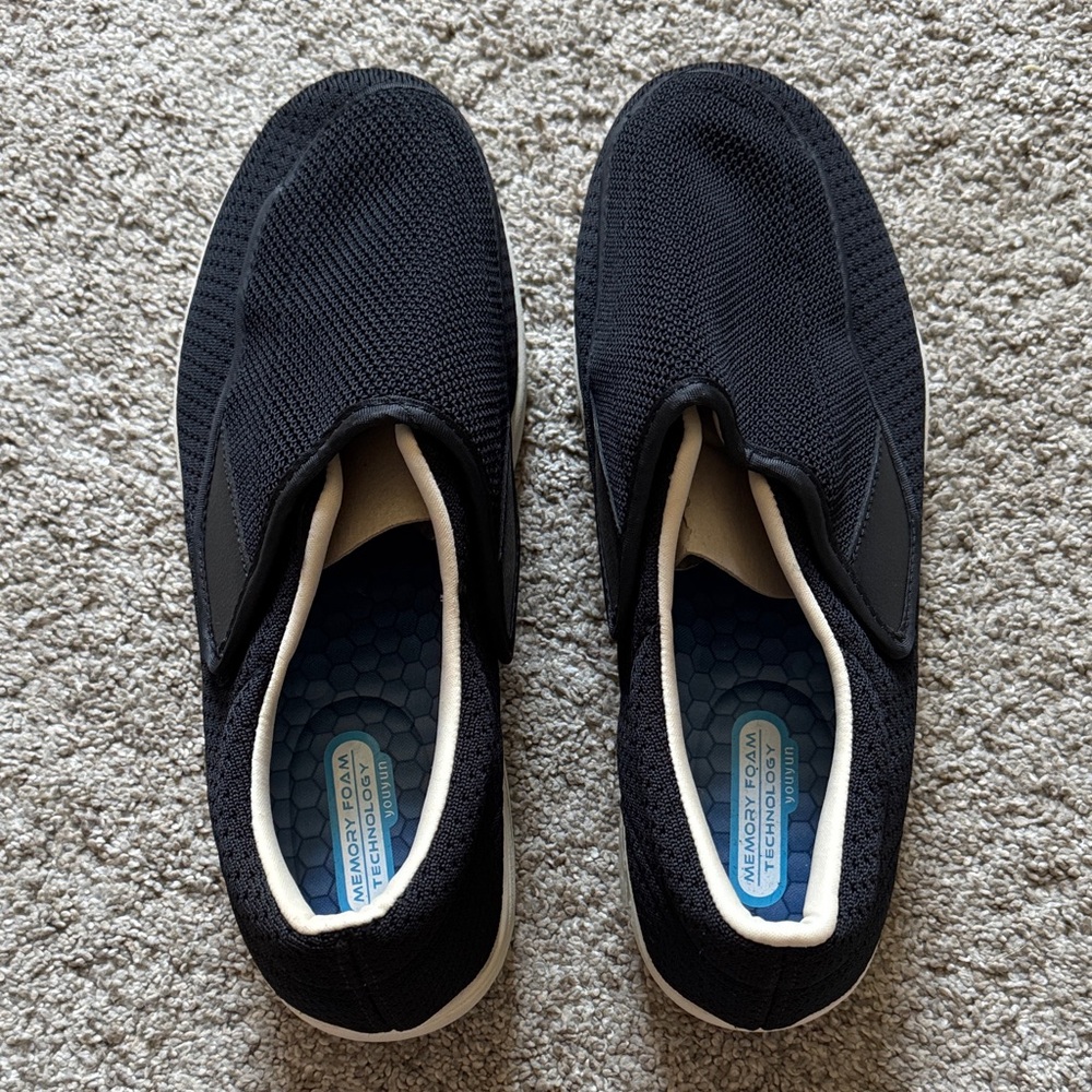 Men’s Adjustable Memory Foam Diabetic Shoes Breathable Slippers Velcro